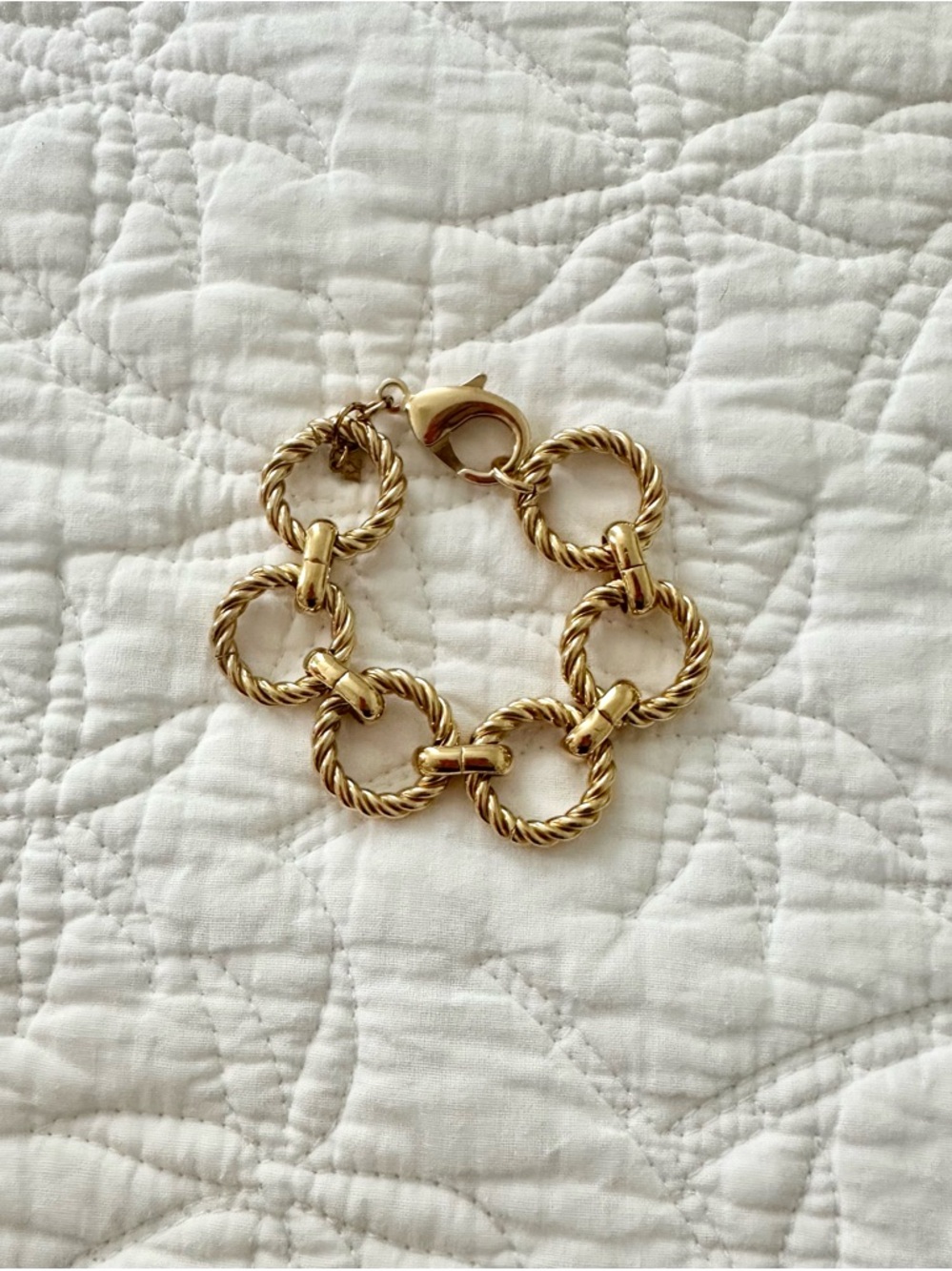 Christina V. Gold Twisted Circle Chain Bracelet - Picture 2 of 6